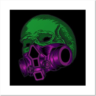 masked skull Posters and Art